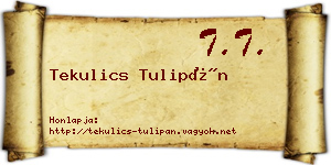 Tekulics Tulipán névjegykártya